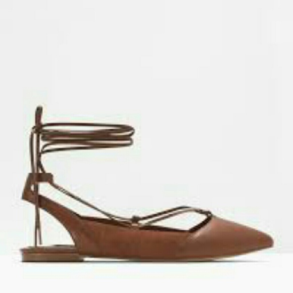 3for20 🎀 White House Black Market Lace Up Flats - Picture 1 of 8